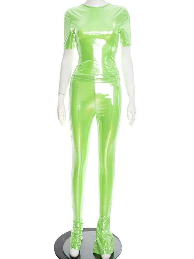 2 Piece Women Sets New Arrival Spring Autumn Matching Sets Tracksuits Short Sleeve Top And Pencil Pants Suits Outfits Clothing