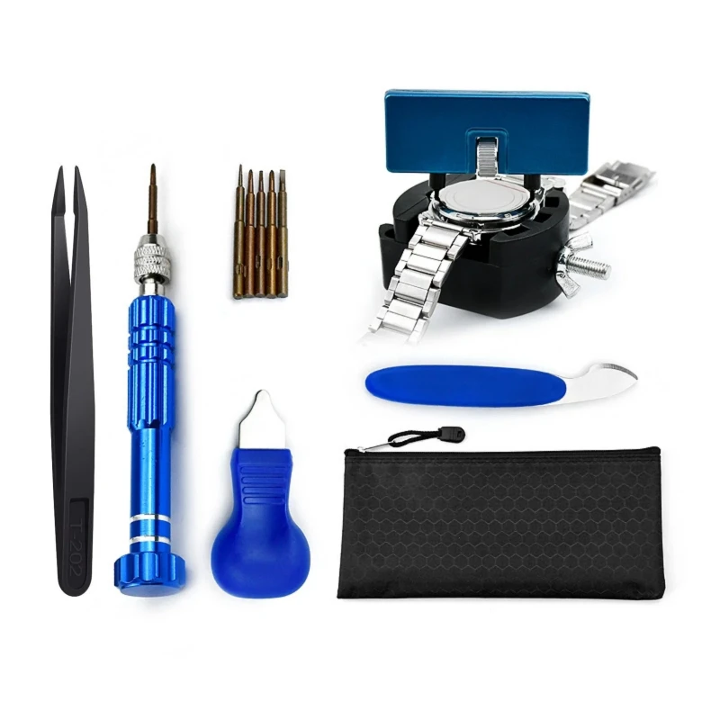 12pcs Watch Battery Change Tool Kit Watch Back Case Opener Adjustable Remover Wrench Professional Watchmaker Repair Tools