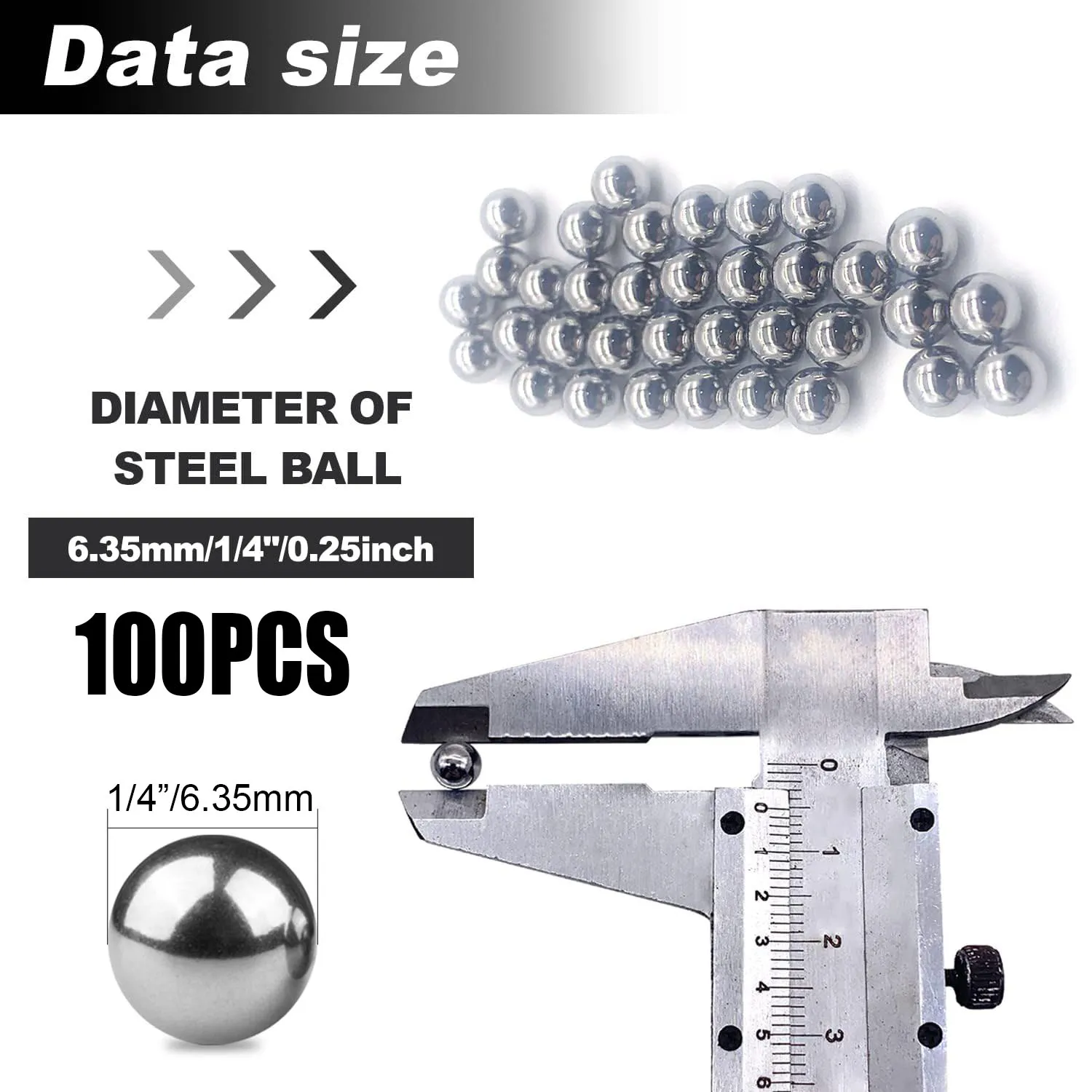 10/20/50/100 Pieces, 304 Stainless Steel Precision Ball, Bicycle Bearing Ball Diameter 1mm to 12mm, High-Precision Bearing Ball