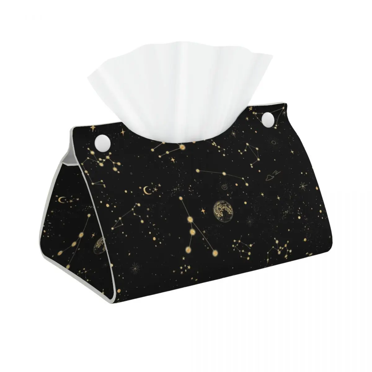 Custom Into The Galaxy Tissue Box Cover Rectangular PU Leather Space Constellation Facial Tissues Holder for Home