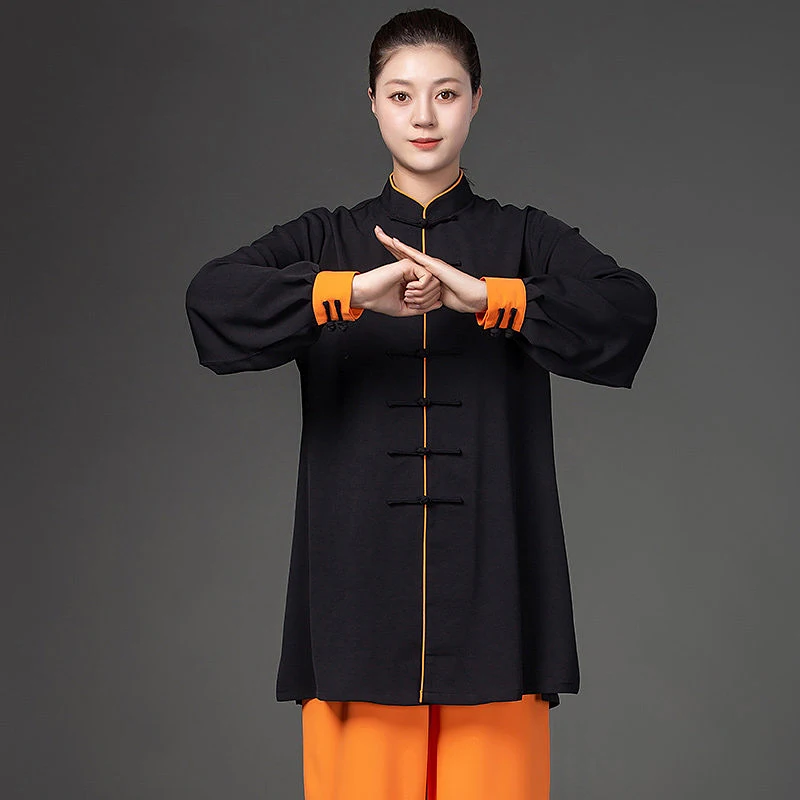 Premium High-End Unisex Tai Chi Practice Uniform Spring/Autumn 2026 New Color Block Design for Competition & Daily Practice