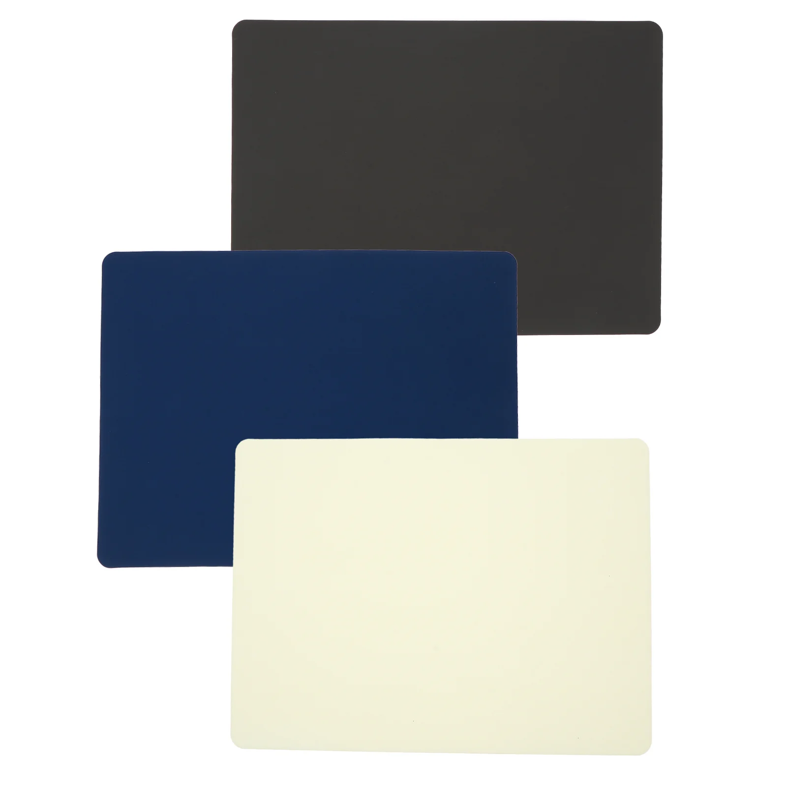 3Pcs Silicone Tabletop Mats Durable Bright Colors Blue Gray Beige Anti-Skid Study Office Dinner Table Mats Table Mat