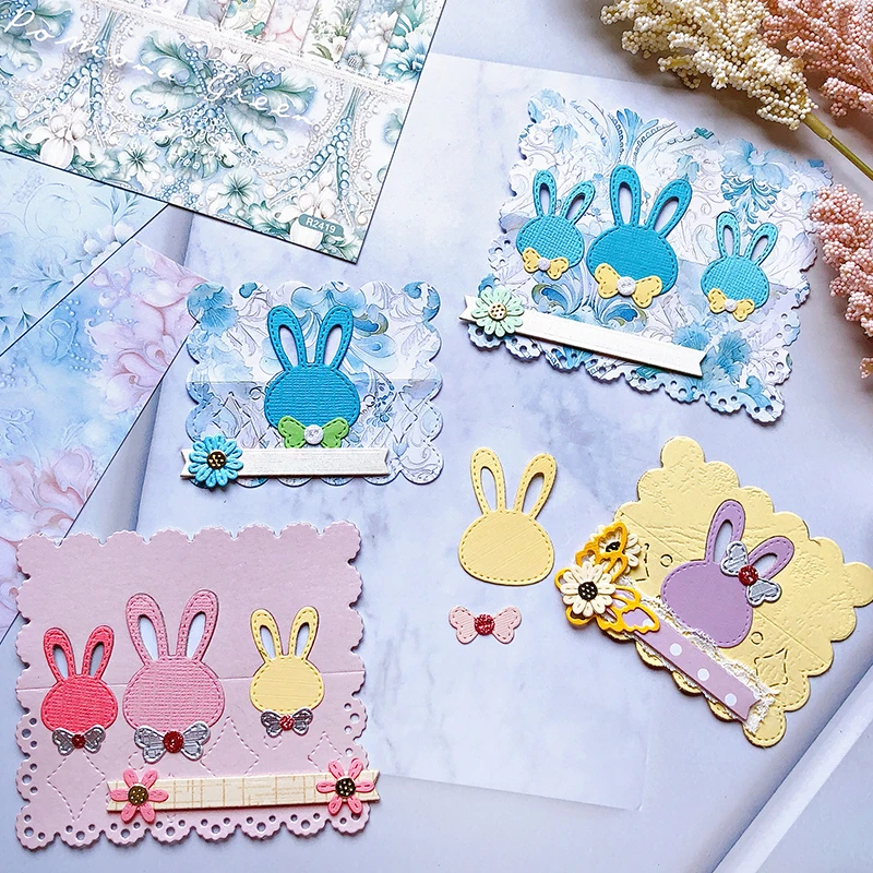 Panalisacraft Cute Rabbit Bunny Topper Metal Cutting Dies Stencils DIY Scrapbooking album Decorative Embossing DIY Paper Cards