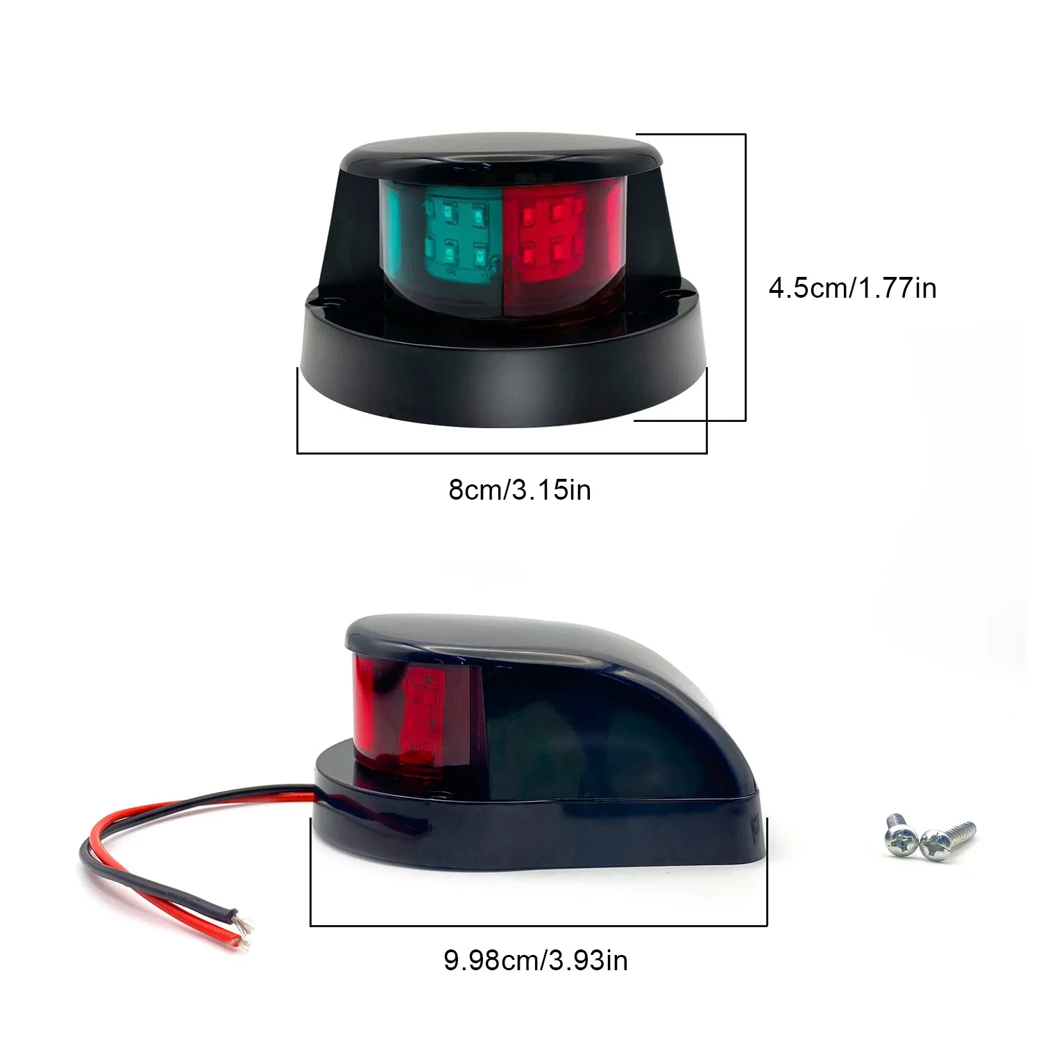 Waterproof DC12V LED Boats Bow Navigation Light Red Green Stern Sailing Signal Lamp for Marine Yacht Warning Light Accessories