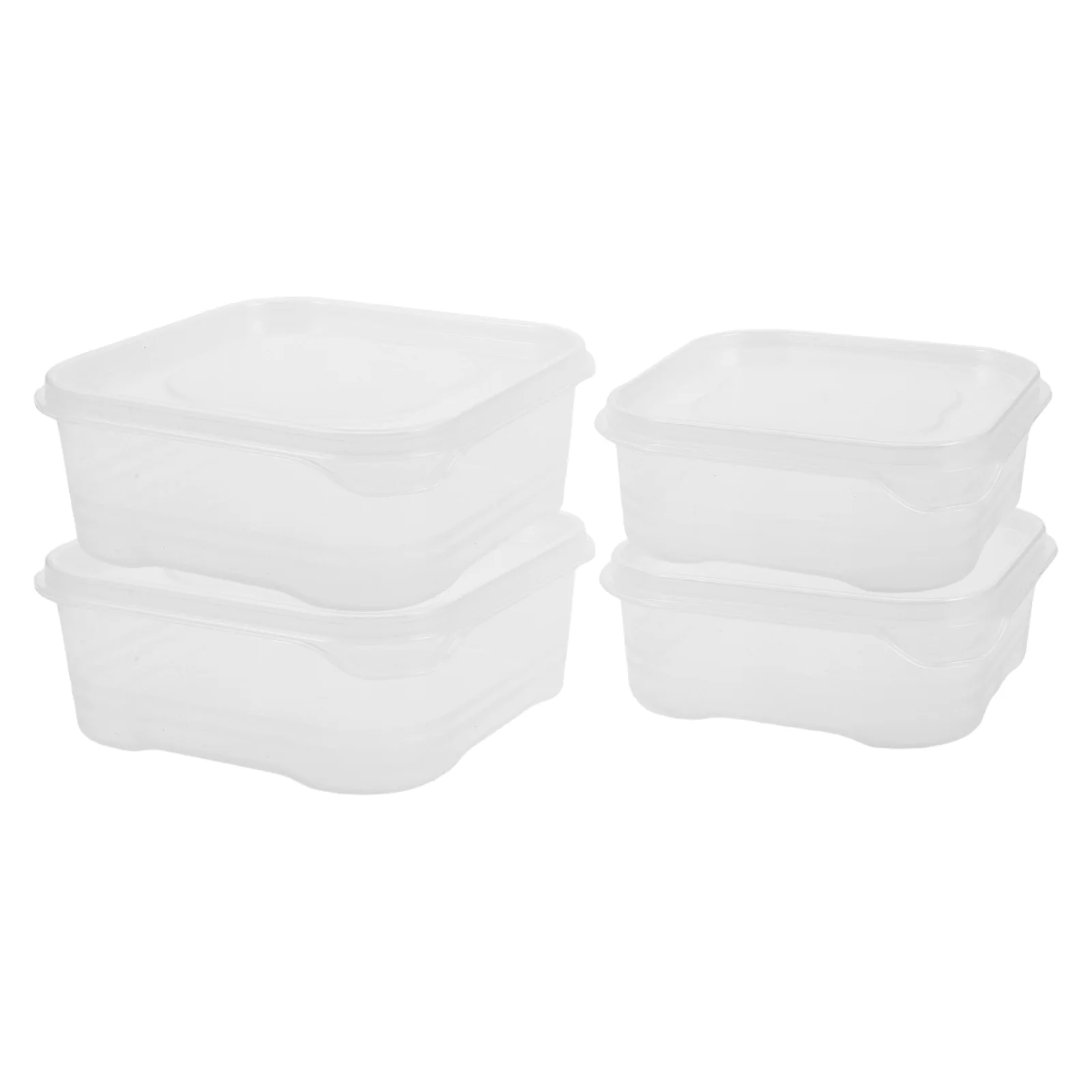 

4Pcs Food Preservation Box Vegetable Meat Fruit Storage Freeze Safe Fresh-Keeping Organizer Home Restaurant Use Plastic Storage