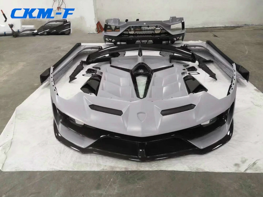 Dry Carbon fiber FRP Trunk Spoiler Front Lip Rear Diffuser Side Skirts Case For for Lamborghini LP700 SVJ Body Kit Bumper Guard