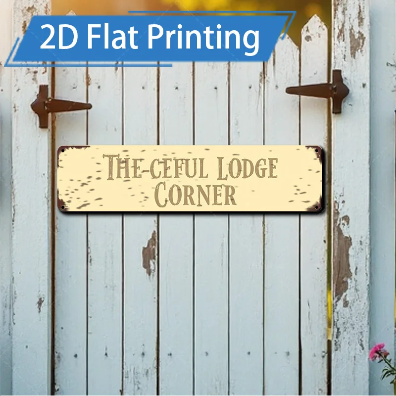 

1 шт. металлический знак, 4x16 дюймов, деревенский металлический знак «Ceful Lodge Corner» для декора фермерского дома