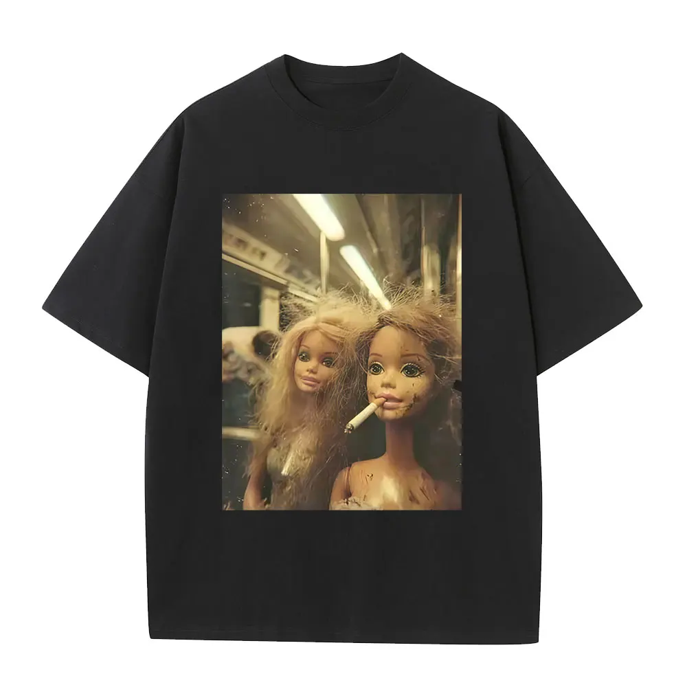 

Funny Doll Smoking Meme Graphic T-shirt Men Women Clothing Casual Humor T Shirts Unisex Cotton Oversized Short Sleeve T-shirts