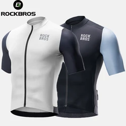 ROCKBROS Men's Cycling Shirt Summer MTB Road Cycling Jersey 2024 Fashion Color Blocked Man Riding Maillot 3D Cut Bike Jersey