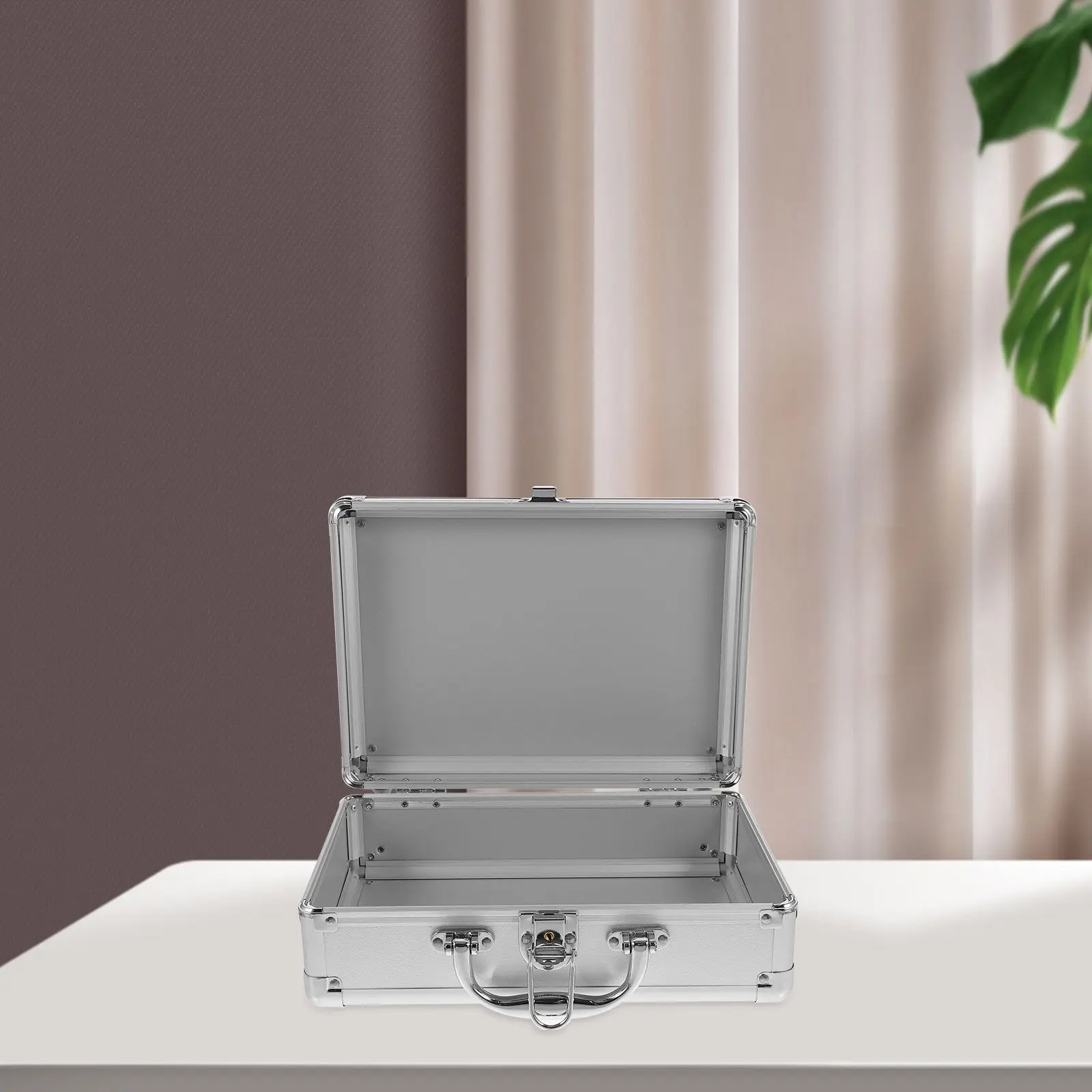 Aluminum Alloy Briefcase Tool Case with Password Lock for Instruments Cosmetics Durable Metal Suitcase Portable Workstation