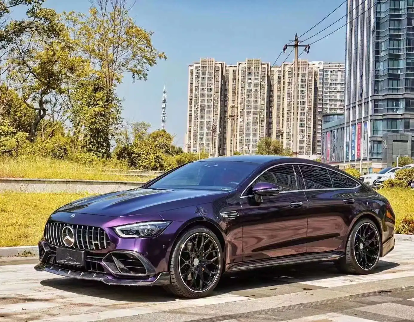 

PET liner Ghost Midnight Purple car stickers Color Shift Wrap Carbon Fiber Roof Wrap