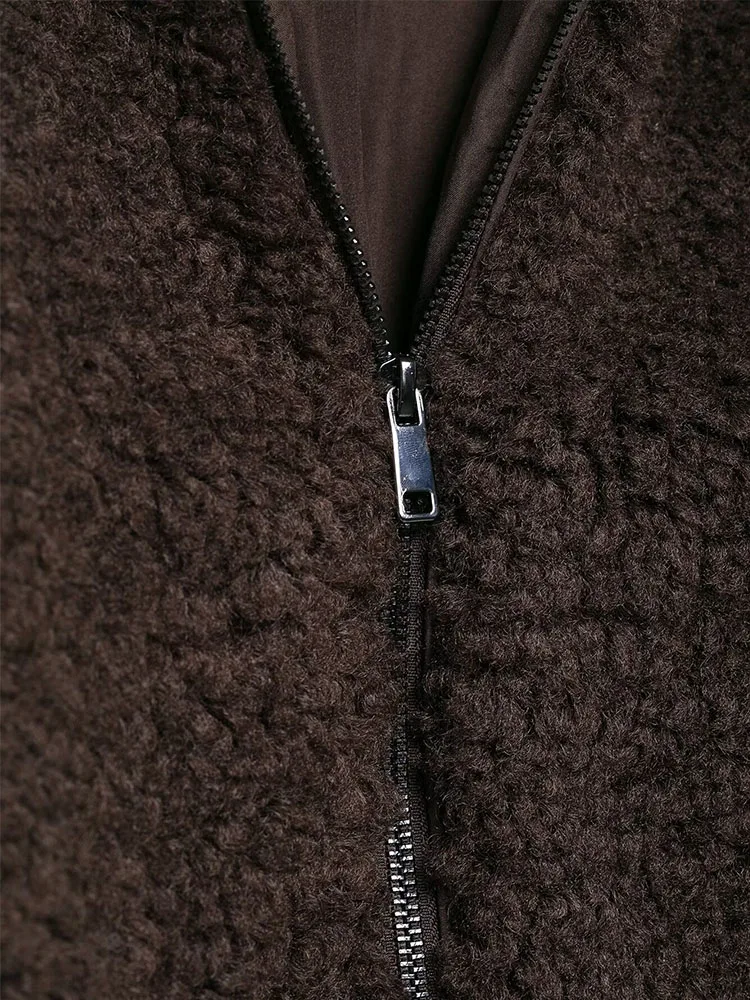 

HH женское шикарное пальто в уличном стиле женская зимняя теплая толстая куртка с высоким воротником и длинными рукавами на молнии спереди повседневное модное короткое пальто