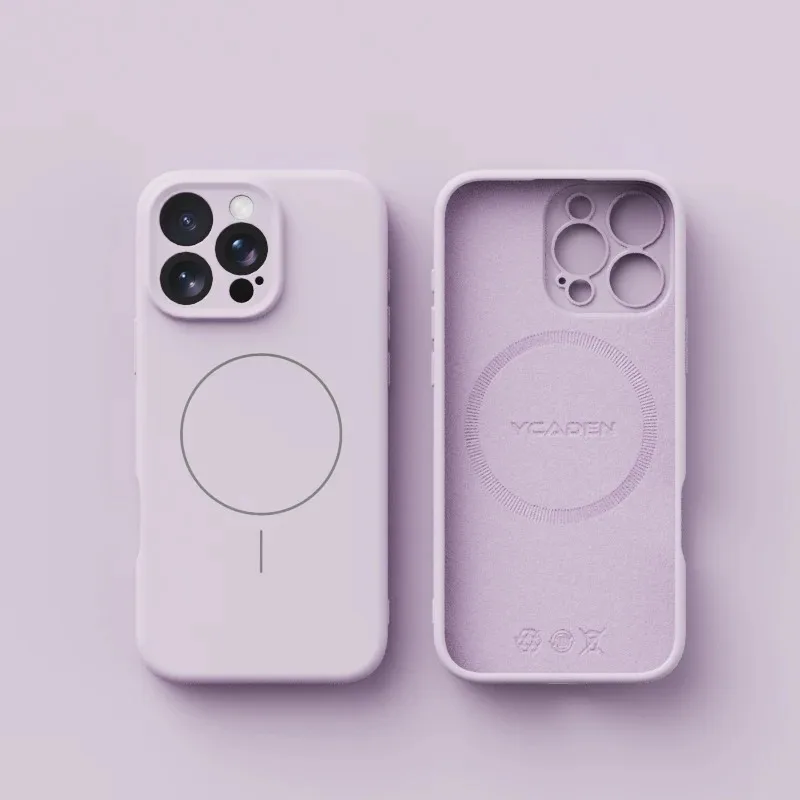 Funda magnética de lujo con carga inalámbrica para Magsafe para iPhone 16 Plus 15 14 13 17 Pro Max 17, funda original de silicona líquida 5