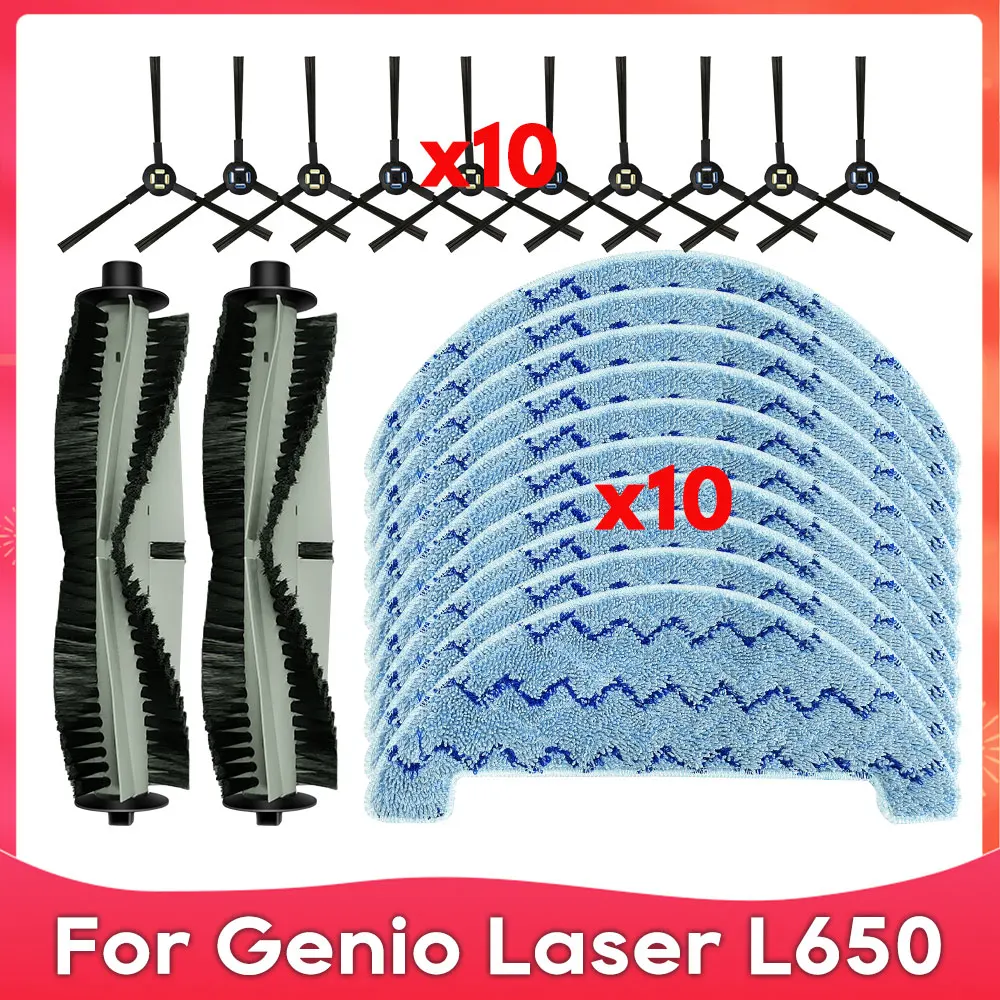 Compatible For Genio Laser L650 Robot Vacuums Roller Main Side Brush Mop Cloths Rag Replacement Accessories Spare Part