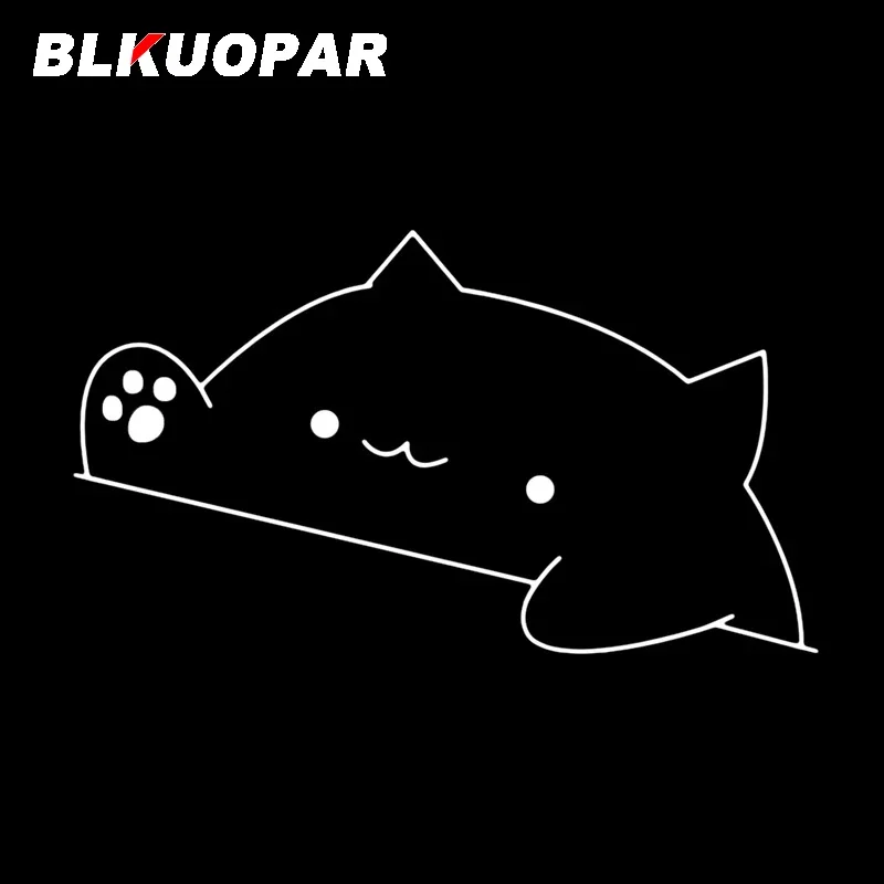 BLKUOPAR Bongo Cat Meme Kawai Car Sticker Scratch-proof Vinyl Original Decal Refrigerator Air Conditioner JDM VAN Decoration