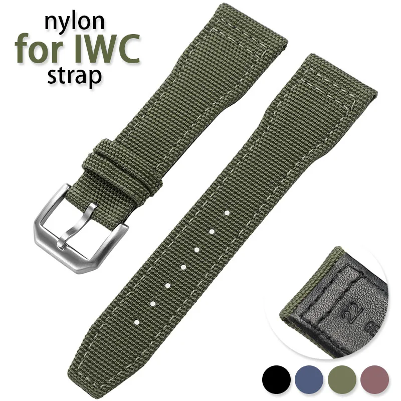 20mm 21mm 22mm Nylon Watch Strap New Canvas Bracelet for IWC PILOT Universal Replacement Wristband Sport Soft Band for Men Woman