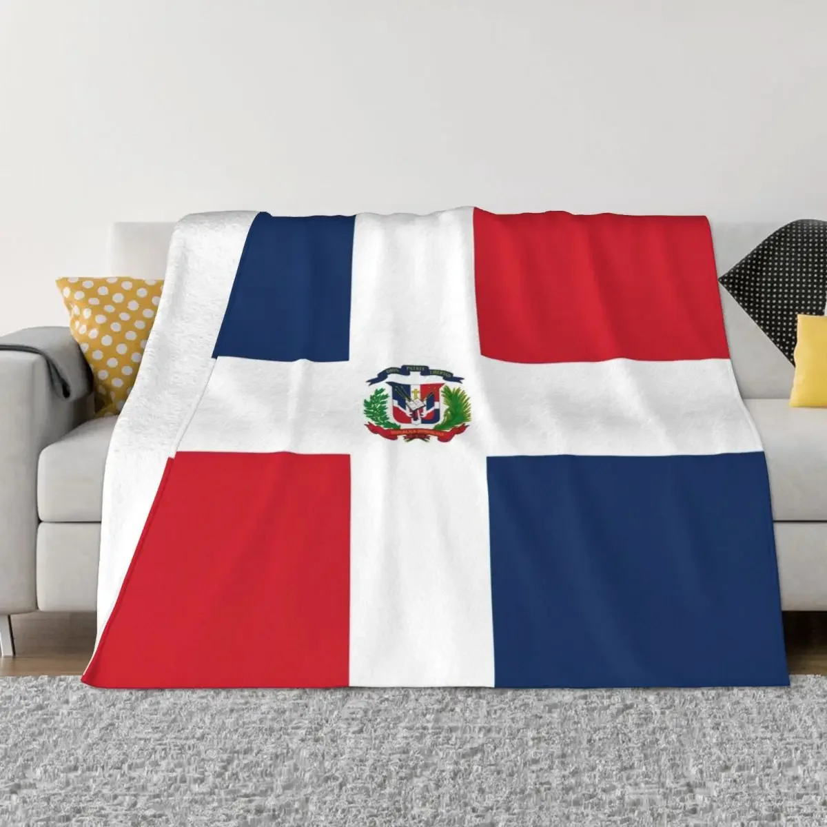 Dominican Republic Flag Throw Blanket Fluffys Large Thermals For Travel Blankets