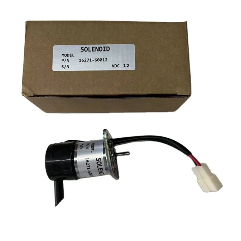 Solenóide de desligamento do combustível para motor escavador, 12V, 16271-60010, 16271-60012