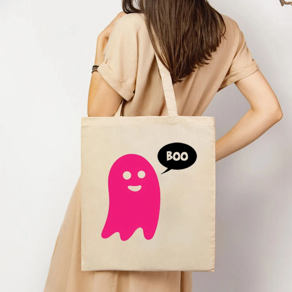 Cute Halloween Costume Tote Bads Ghost Tote Bag Boo Halloween Women's Handbag Retro Fall Bags for Womens Halloween Women Handbag