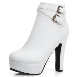 Fashion Boots Women Shoes Autumn Winter Sexy Platform Ankle Boots for Women Black Red Yellow White Short Lady Shoes Large Size