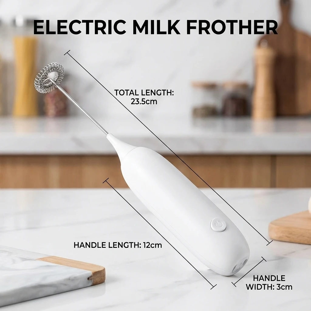 1PC Automatic Handheld Egg Beater Milk Froth Mixer Battery Operated Coffee Whisk Kitchen Tool for Foam Creation