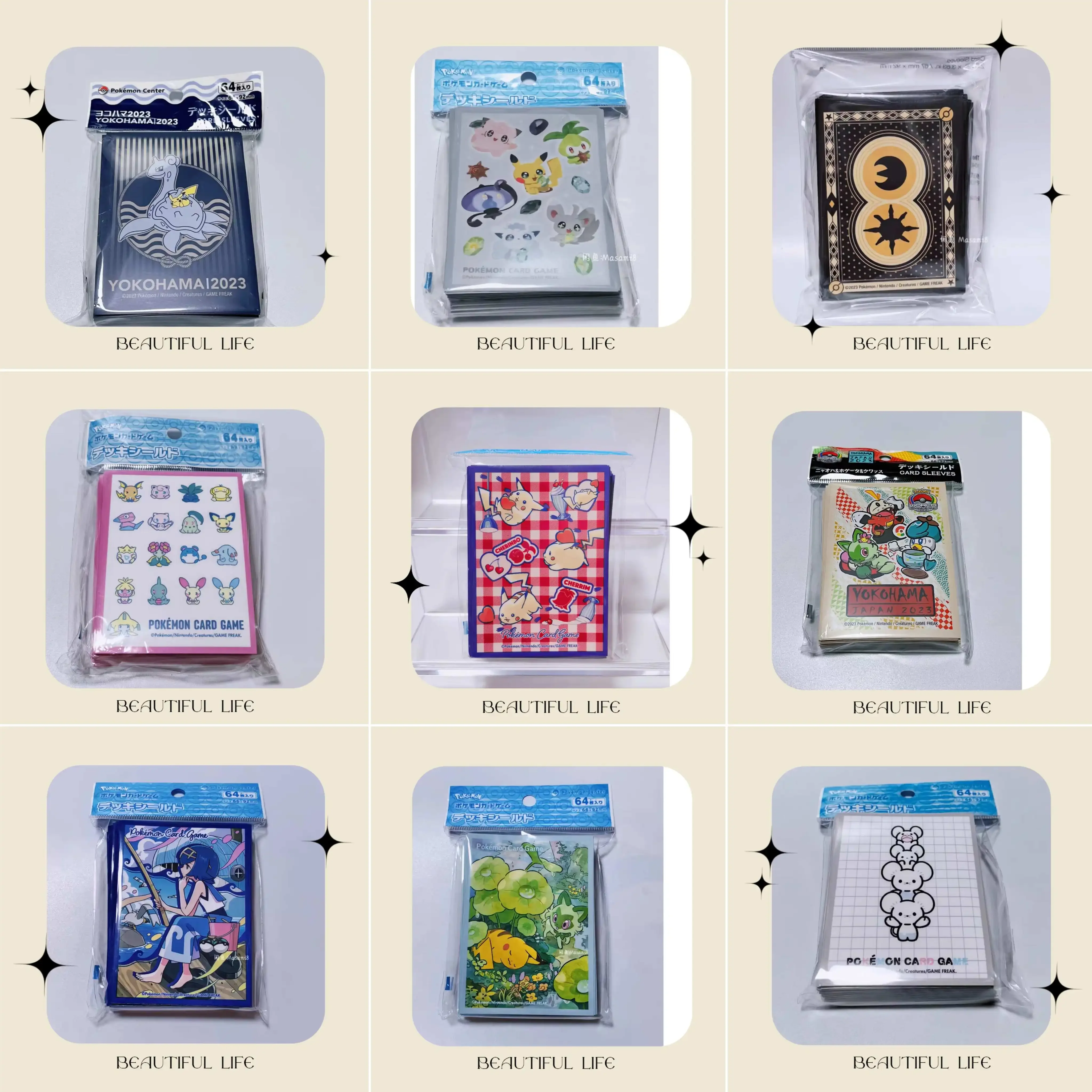 64Pcs/set PTCG Pokemon Substitute Luxray Maushold Lana Piplup Card Sleeve Trading Card Protector Board Game DIY Anime No.22