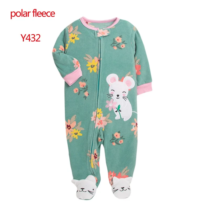 Newborn Baby Girls Boys Romper Spring Autumn Polar Fleece Long Sleeve Jumpsuit Infant Baby One Piece Pajamas Children\'s Overalls