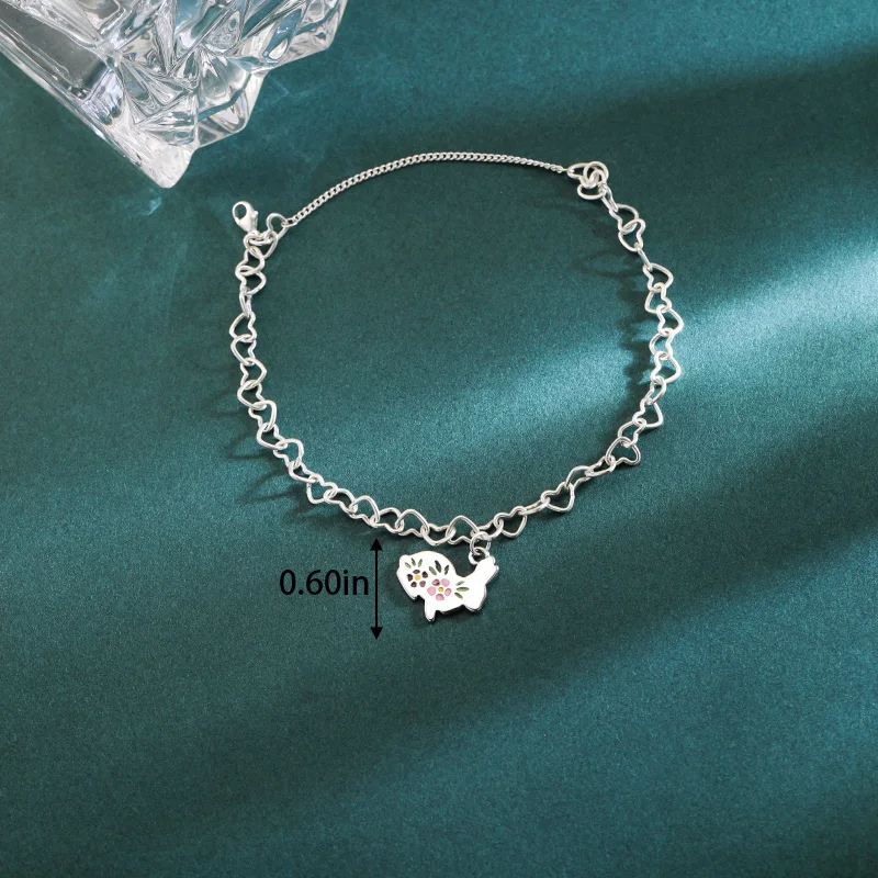 

S925 sterling silver James Avery Light Connected Hearts charm bracelet paired with Enamel Rabbit pendant