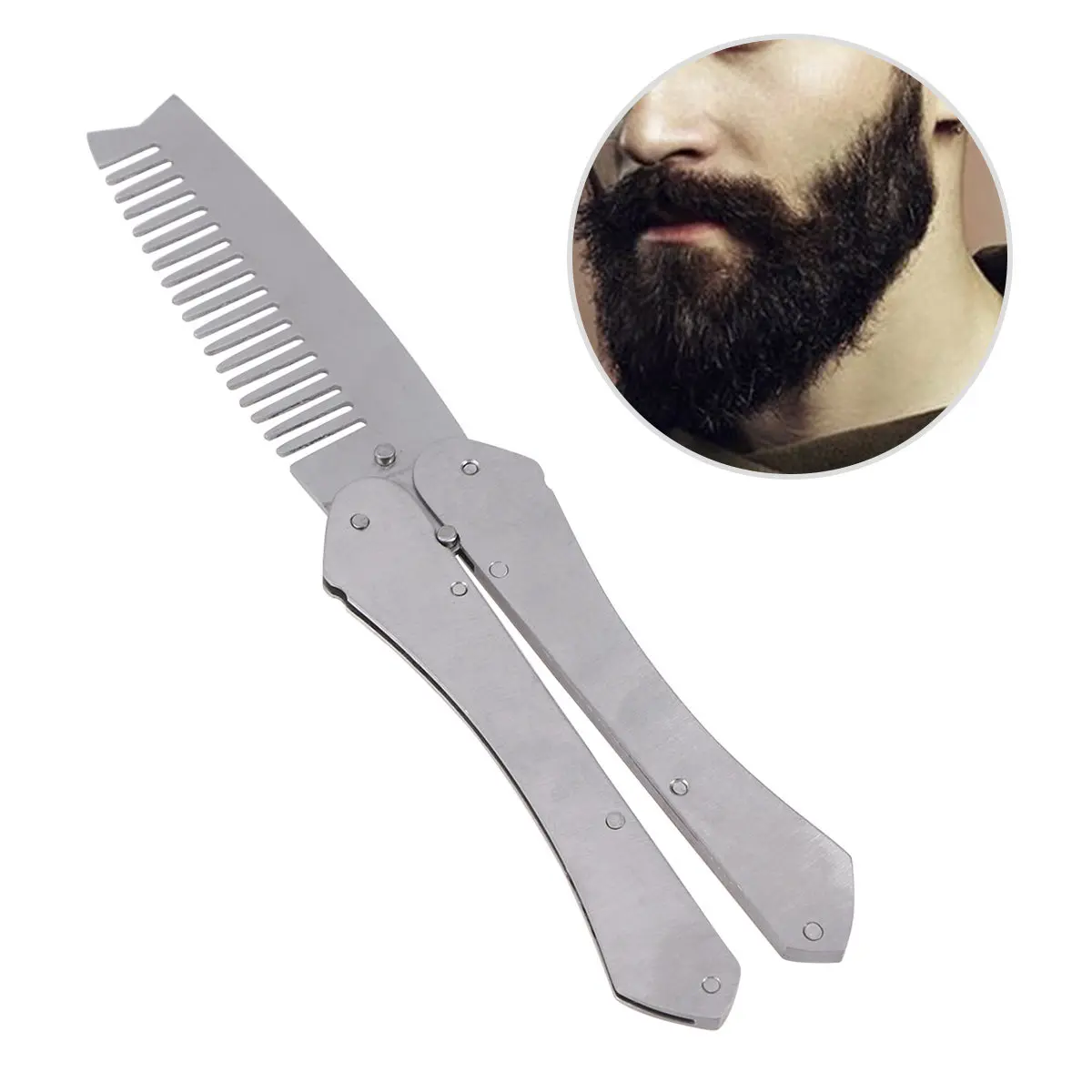 Portable Beard Comb Straightening Mustache Shaping Tool for Men Brush Combs Accessories Mens Pocket