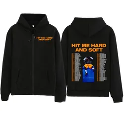 Harajuku Tour Zipper Hoodie, Moletom Hip Hop, Hit Me Hard and Soft, 2024