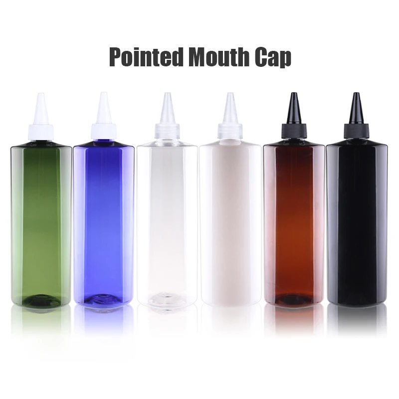 500ML X 12 Plastic Cosmetics Bottles With Disc Top Cap Flip Cap Pointed Mouth Cap Empty Shampoo Shower Gel Packaging Containers