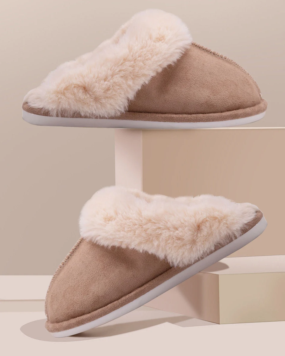 Plush Bedroom Slippers, Memory Foam Shoes Fluffy Winter House Shoes Indoor and Outdoor,Fashionable Women Home