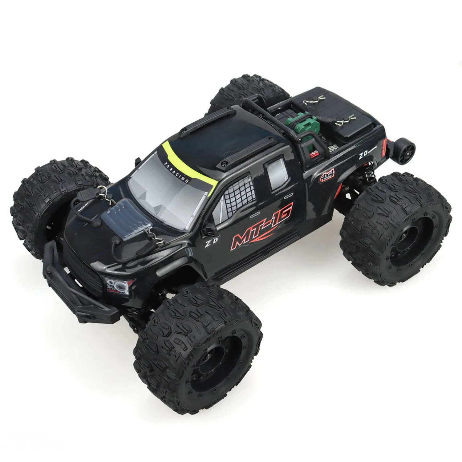 ZD Racing 1/16 Ferngesteuerter Big-Tire-Truck MT-16 Hochgeschwindigkeits-4x4-RC-Offroad-Auto RTR Wheelie-Bar Metall-CVD-Chassis – Detail 12