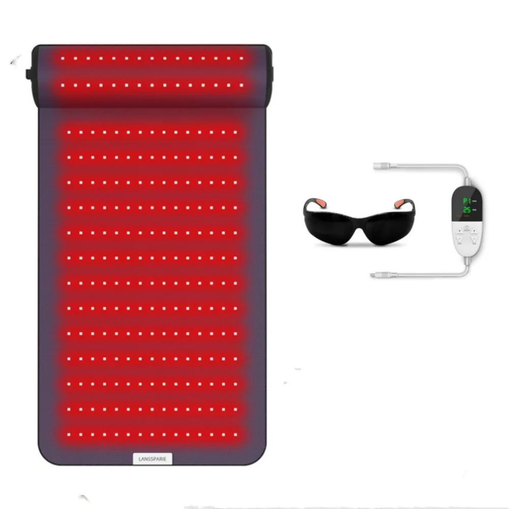Rode Lichttherapie Mat met Nekondersteuning Nabij-Infrarood Lichttherapie Pad voor Diepe Lichaamstherapie Pijnverlichting Spierherstel