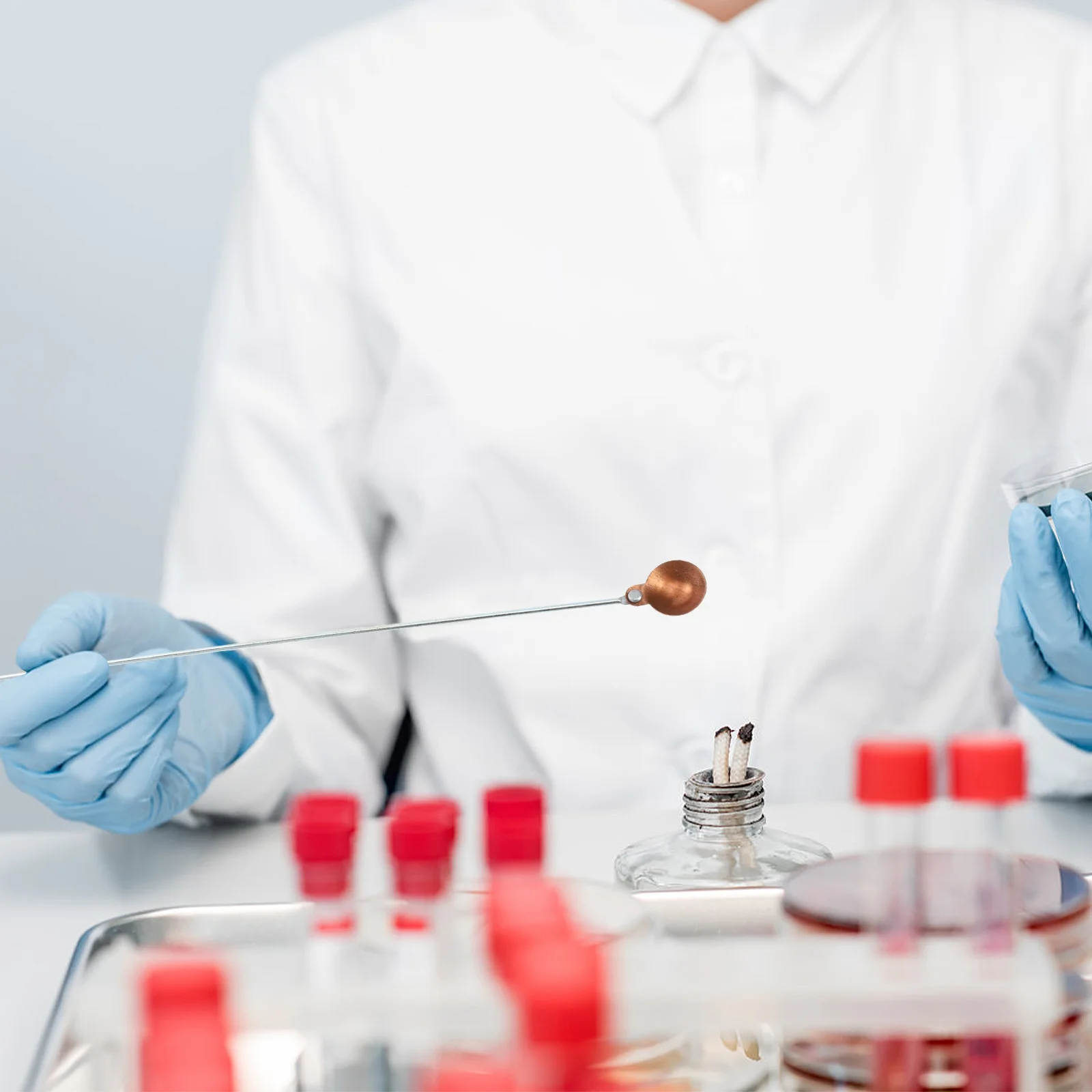 

10pcs Burning Spoon Copper Combustion Spoon High Temperature Resistant Laboratory Supplies Chemical Experiment Tool Teaching