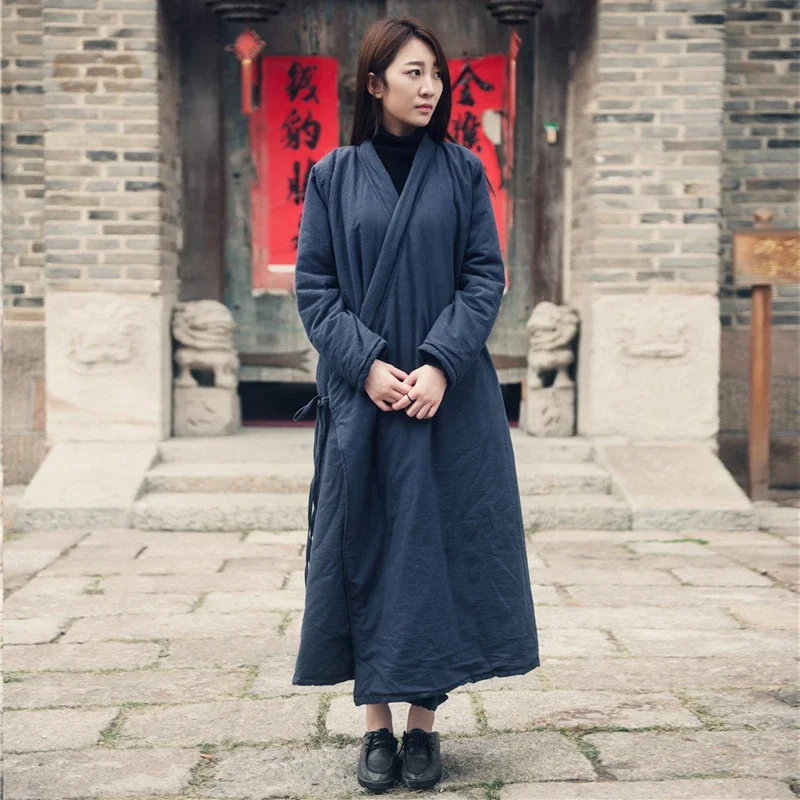 2026 Winter New Cotton Linen Parkas Thicken 4 Colour Loose Warm Clothes Robes Casual Coats Women Cotton Coats Vintage
