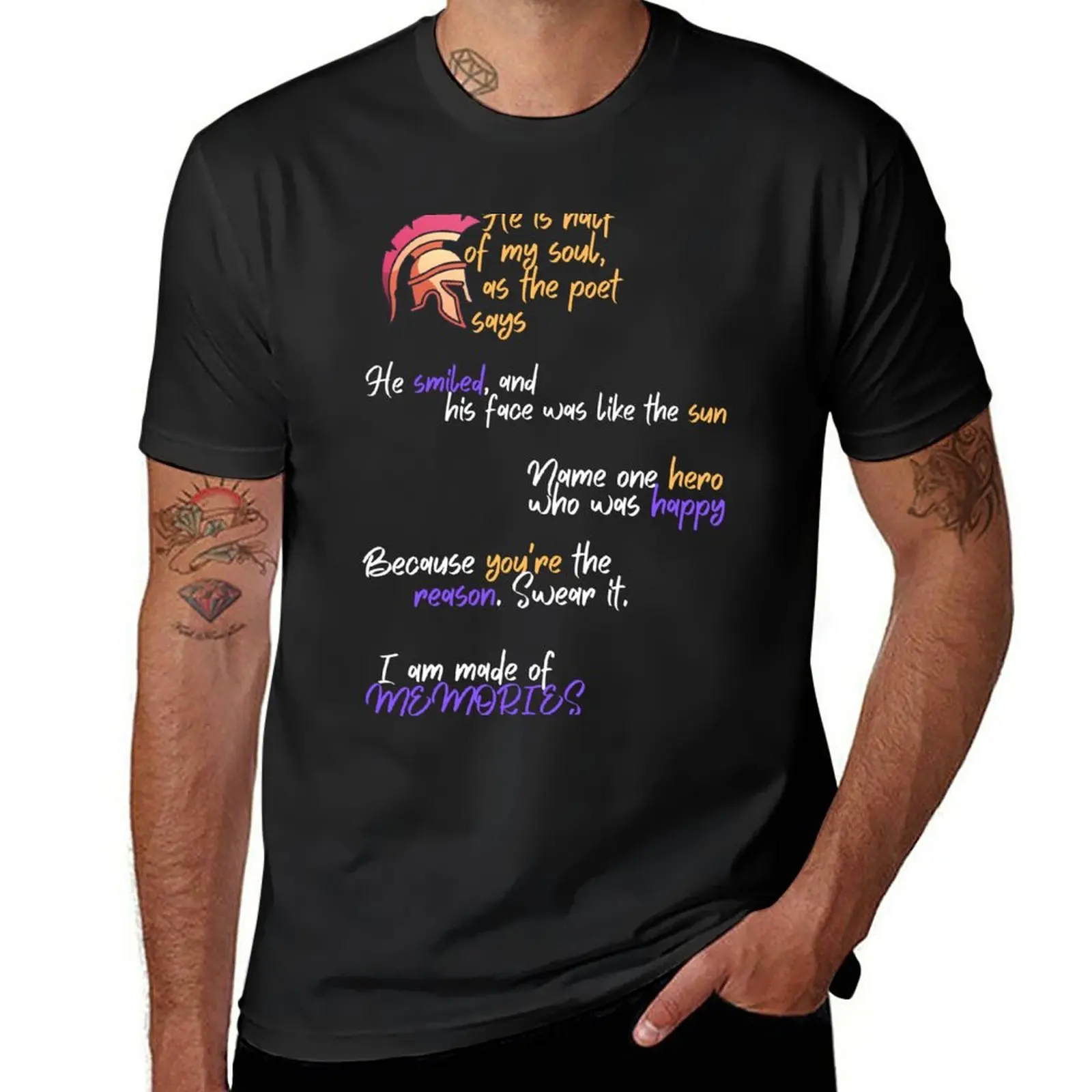 New The Song of Achilles | Tsoa | Patrochilles | Quotes | Black Version T-Shirt summer tops funny t shirts for men