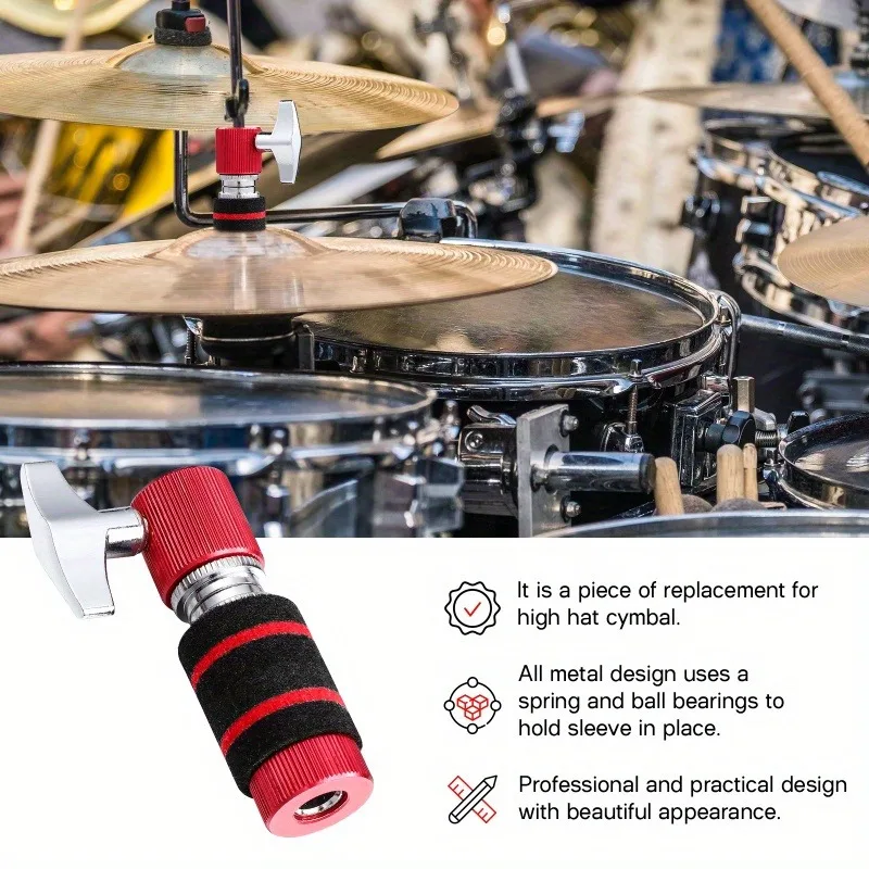 Drum Hi-Hat Clutch for Drum Sets - Jazz Drum Cymbal Separator Holder - Available in Red