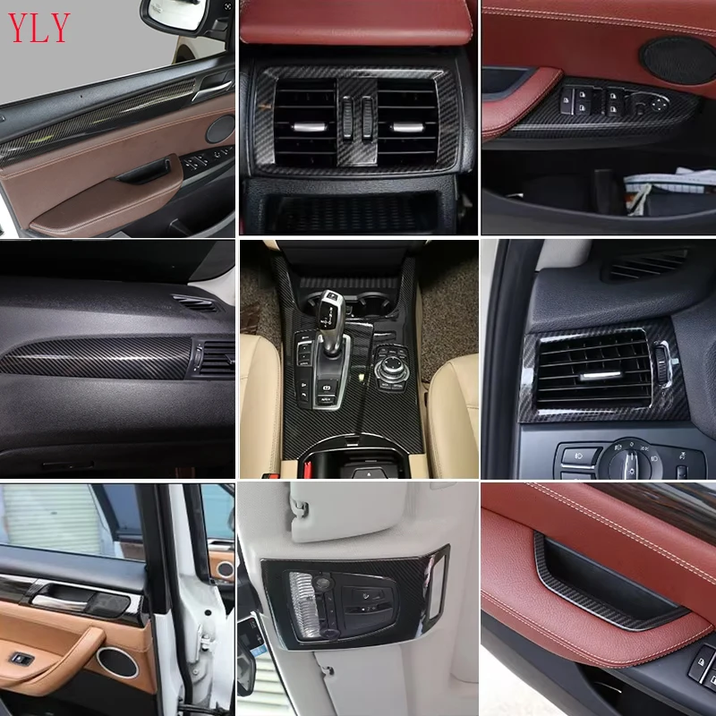 

ABS Carbon Fiber For BMW X3 X4 F25 F26 2011-2017 Car dashboard center console gear panel decorative cover sticker interior kit