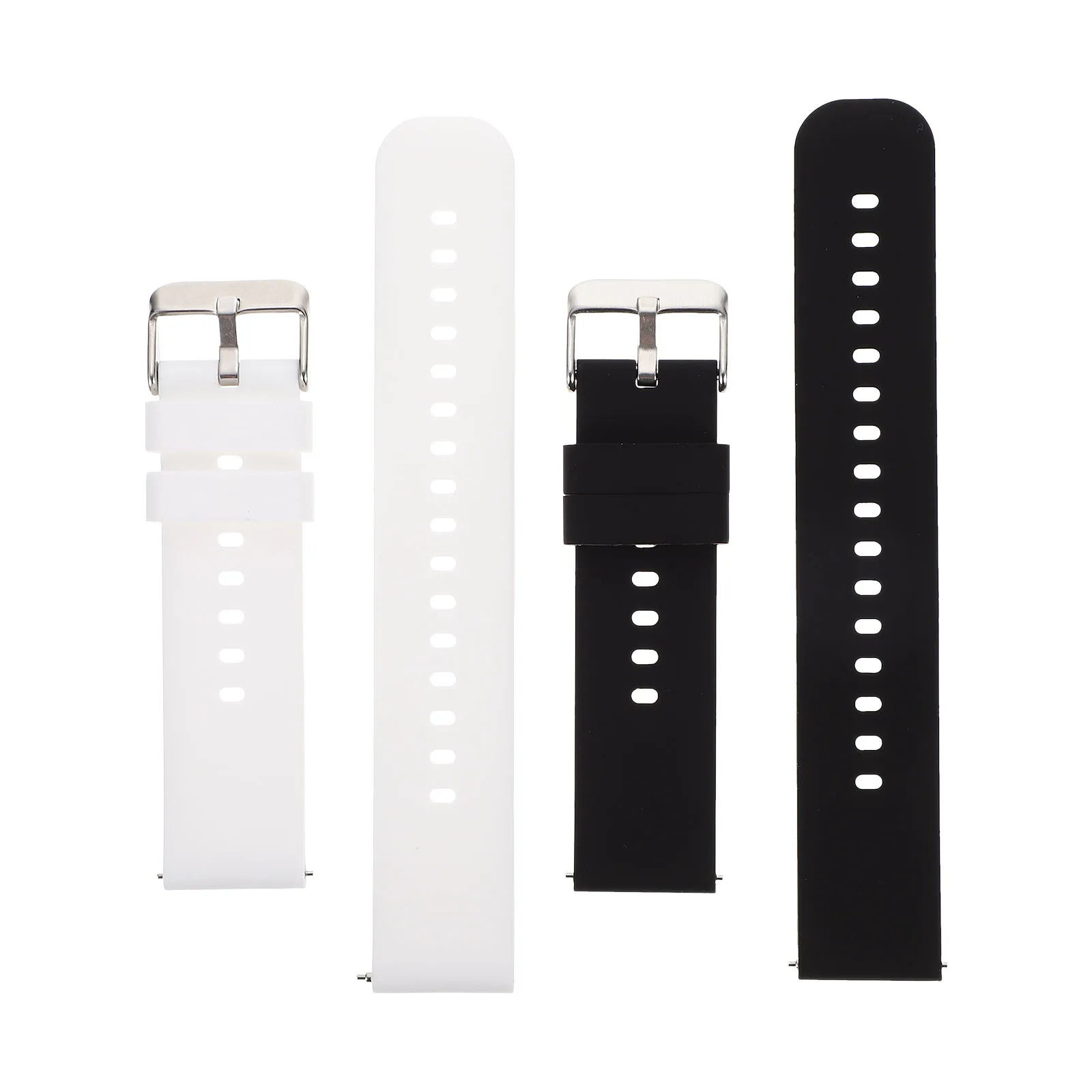 

2Pcs Silicone Watch Band Modern Aluminum Alloy Attachment Adjustable Secure Fit for Smartwatch Daily Use Replaceable Strap