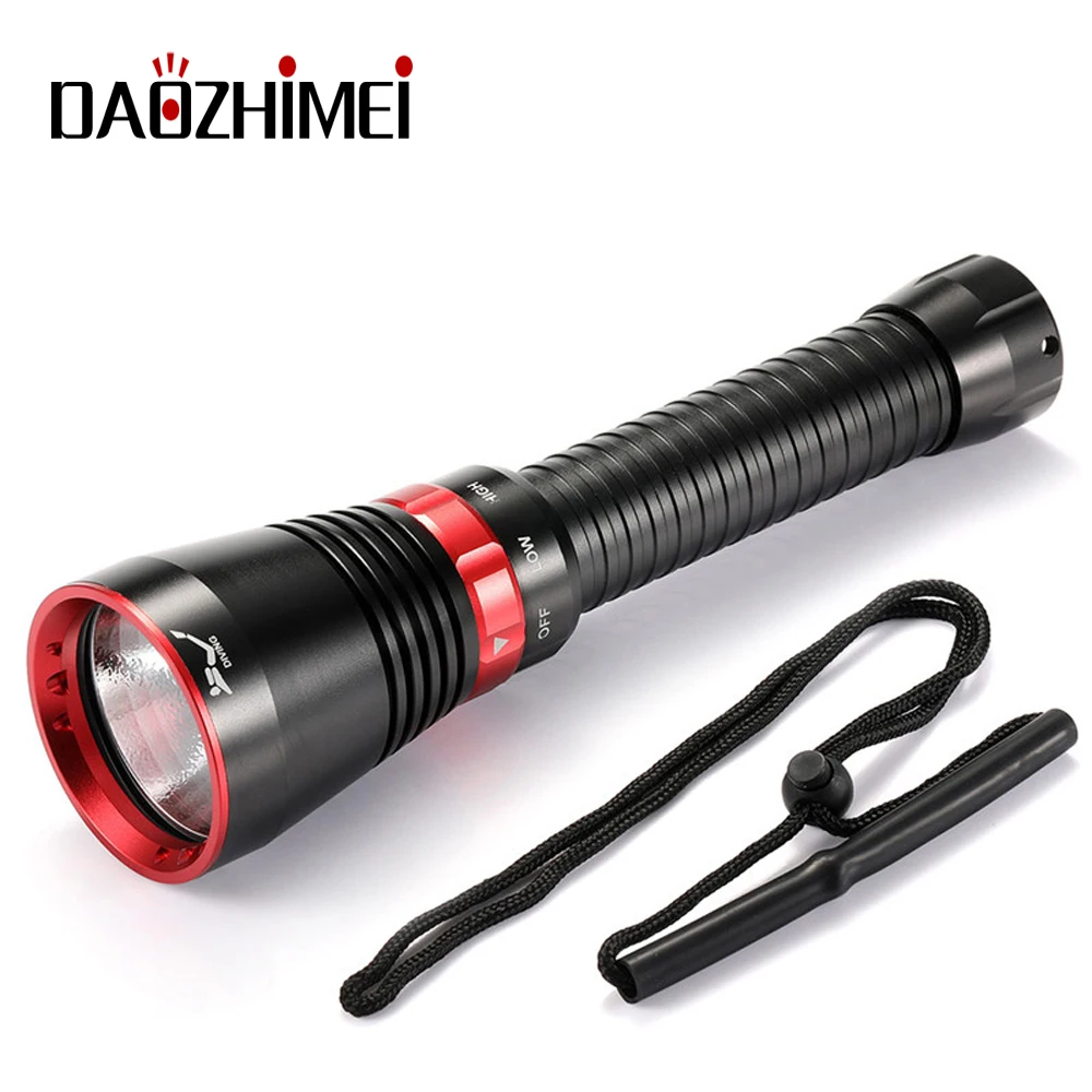 

6000 Lumen XHP70.2 LED Diving Flashlight Yellow White light 100M Underwater Tactical Light 26650 Waterproof camp Lamp