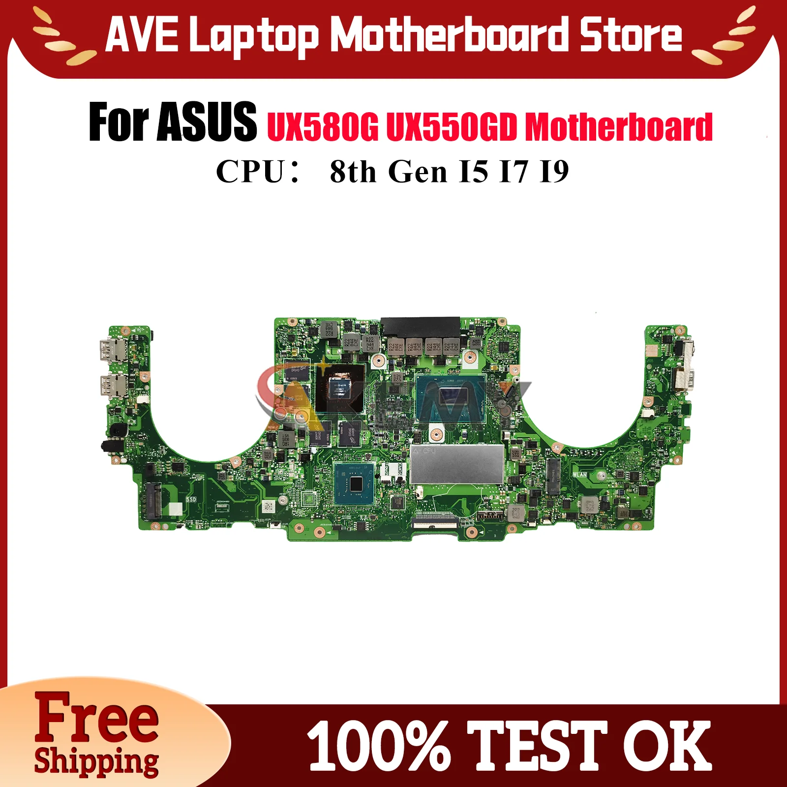 

UX550GD Материнская плата для ноутбука ASUS ZenBook UX55VE UX550 UX580G UX55VD Материнская плата для ноутбука с процессором I5 I7 I9 100% tests OK stk