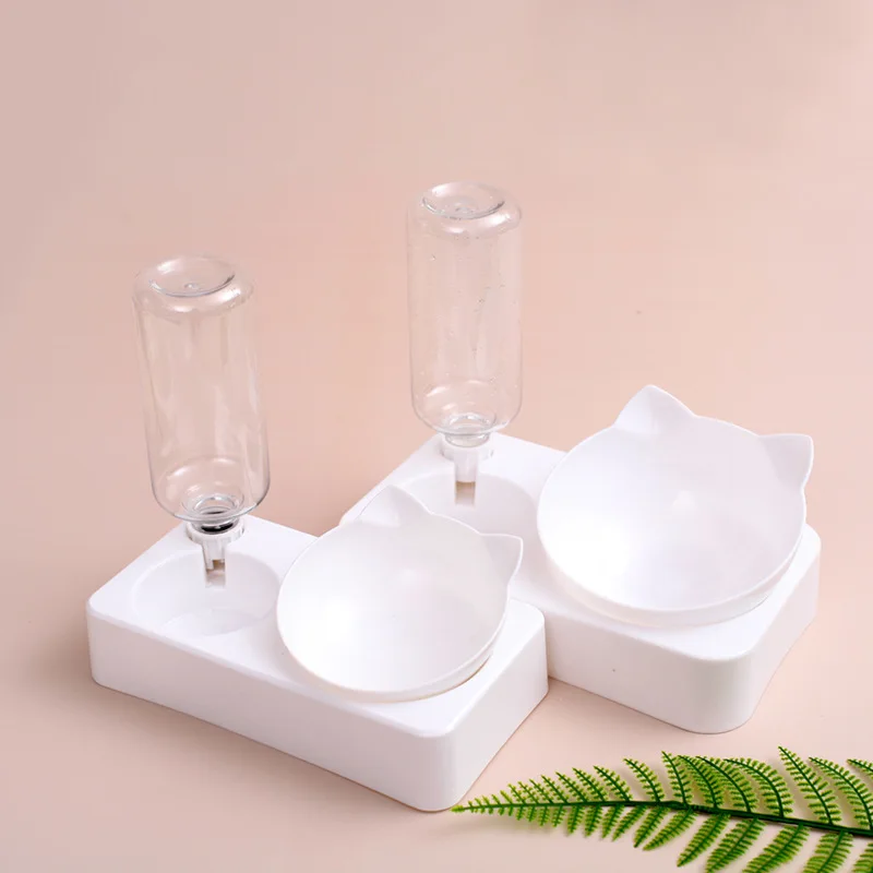 Cross-border Hot Selling Cat Bowl Double Bowl Automatic Drinking Water Bowl Dog Bowl Water Bowl Anti-knock Rice Bowl Dog Pet Sup