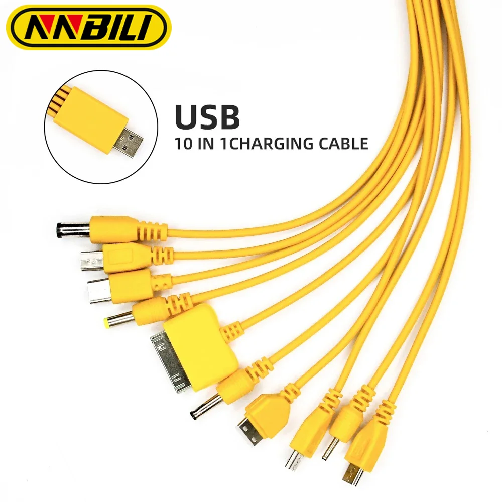 NNBILI 10 in 1 Universal USB Cable Multi Charging Cable Compatible with Multiple Cell Phone Blutooth Earphone Speaker MP3 Player