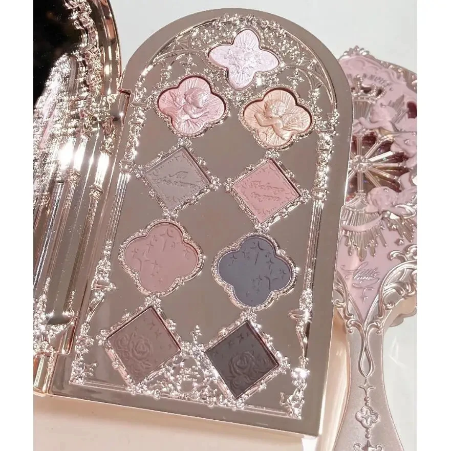 Paleta de maquiagem Flower Knows-Glitter para mulheres, sombra original de anjo pequeno, duradoura, 9 cores