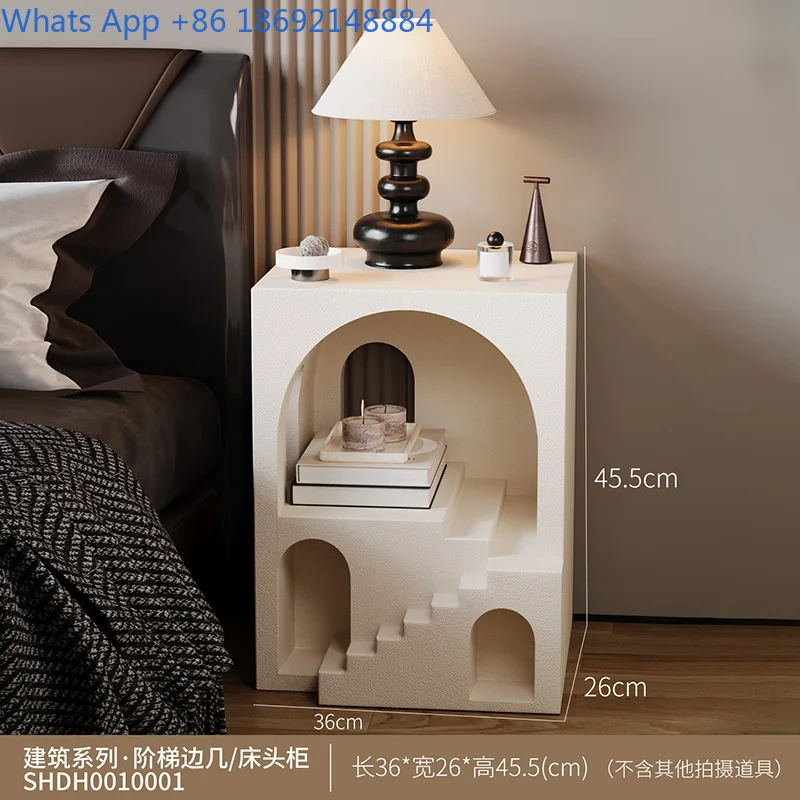 High-end Fashion Art Creative European Style Home Geometric Staircase Bedside Table Wooden Decorative Ornament Housewarming Gift