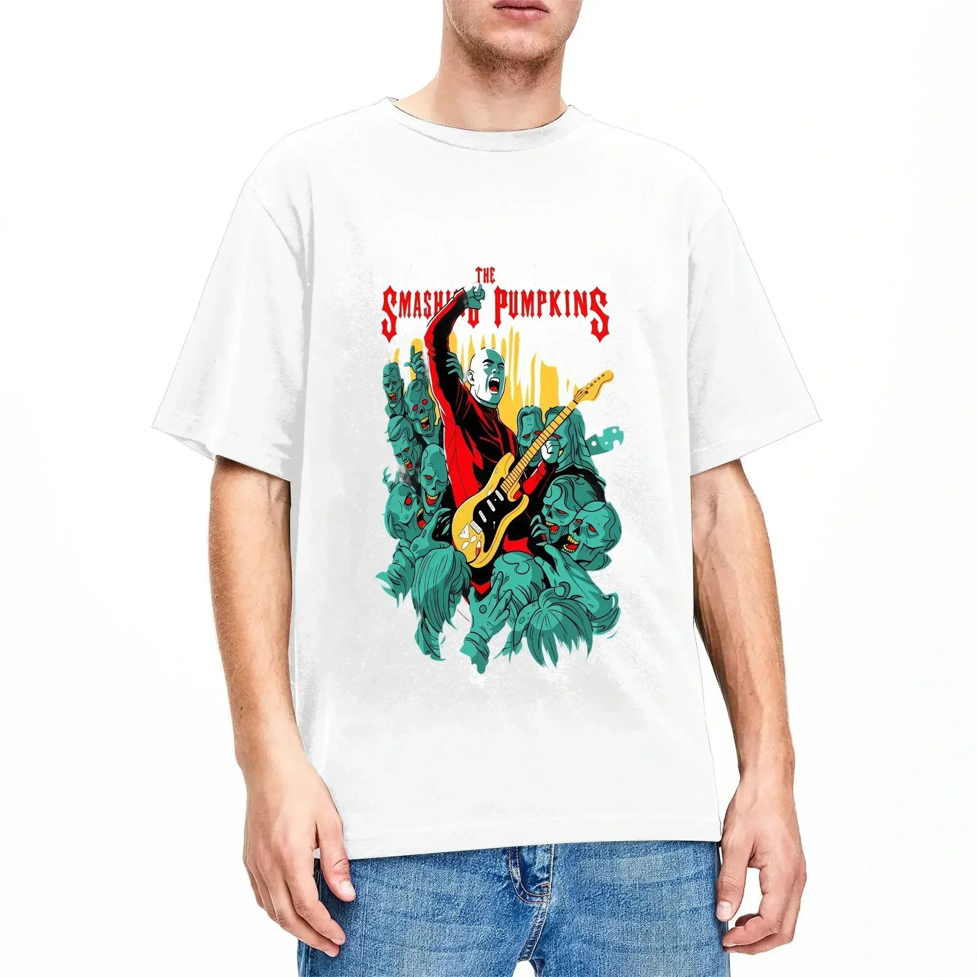 The Smashing Pumpkins T-Shirts Men  Awesome Cotton Tee Shirt Round Collar Short Sleeve T Shirt New Arrival Clothing