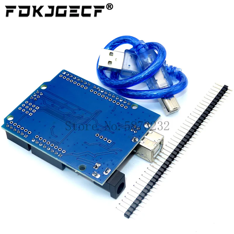 For UNO R3 Official ATMEGA16U2+MEGA328P Chip For Arduino UNO R3 Development board + USB CABLE