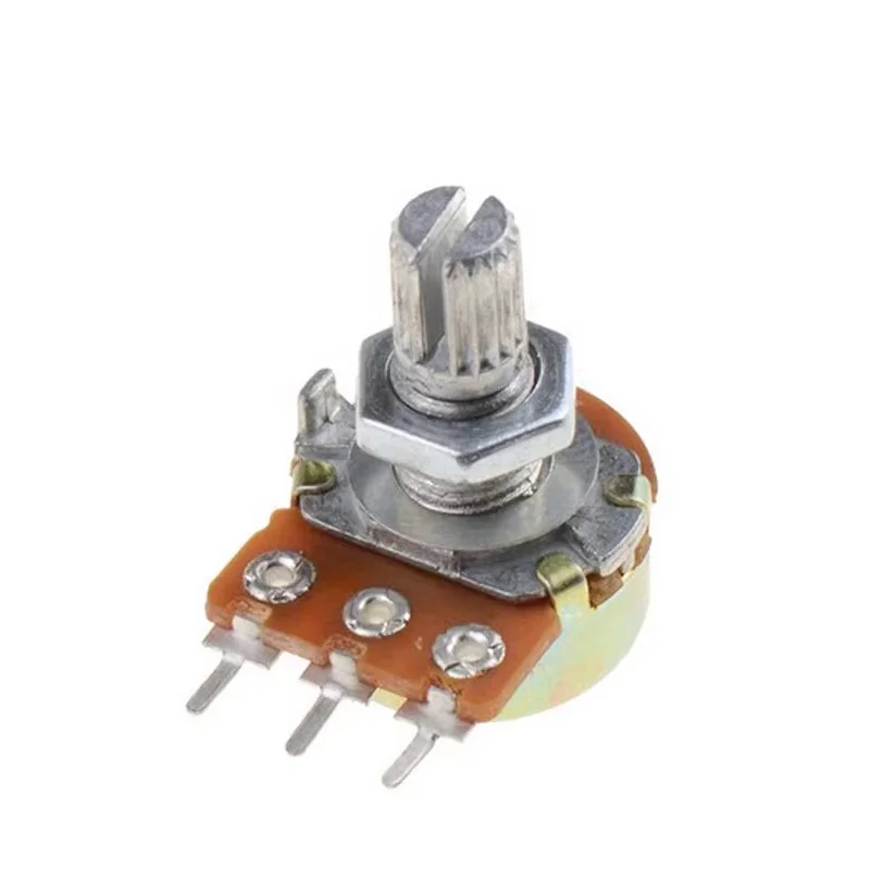 WH148 Linear Potentiometer 15mm Shaft With Nuts And Washers 3pin WH148 B1K B2K B5K B10K B20K B50K B100K B250K B500K B1M