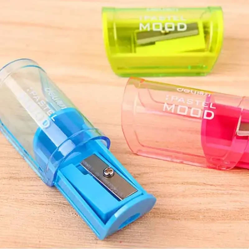 1PC Candy Color Transparent Pencil Sharpener - Plastic Standard Pencil Cutter for School Office Art Supplies